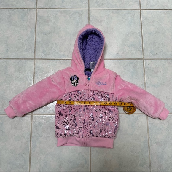 NWT Disney Minnie Mouse Pink Zip Up Hoodie Size 4T - Picture 5 of 9